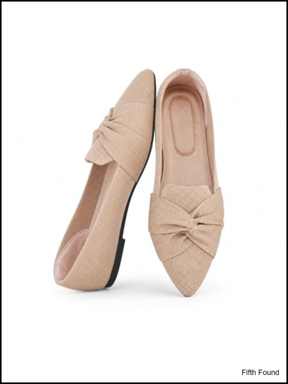 Women's Mesh Ballet Flats with Bow Pointed Toe Knit Comfortable Dressy Work